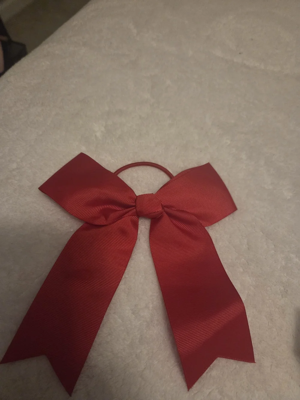 Girls Satin and Glitter Hair Bows - Red, Orange, White